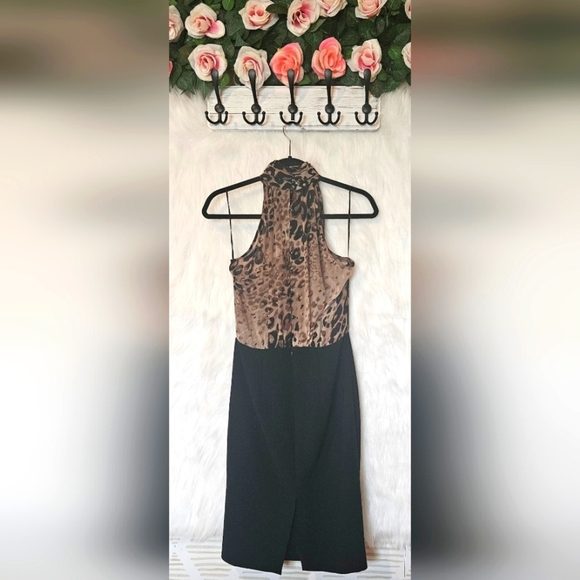 Zara Classic Halter Choker Leopard Print Mini Dress - Picture 3 of 6